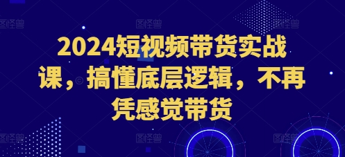 2024短视频带货实战课，搞懂底层逻辑，不再凭感觉带货-zeli芝士岛