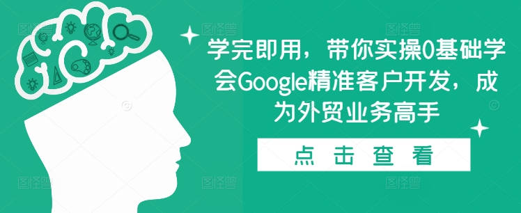 学完即用，带你实操0基础学会Google精准客户开发，成为外贸业务高手-zeli芝士岛